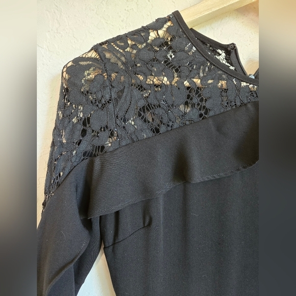Do + Be Black Ruffle Lace Mini Dress Size Small - Picture 7 of 15